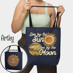 Bolso De Tela Boho Bohemian Folk Art Moon Sun Marina Celeste
