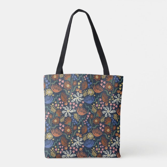 Bolso De Tela Boho Botánico Serie #2 (Reverso)