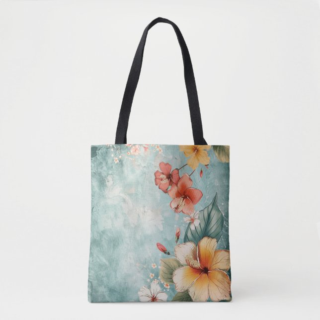 Bolso De Tela Boho Breezy Tropical Flower (Anverso)