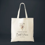 Bolso De Tela Boho Bridal Shower<br><div class="desc">Bolsa De Tote De La Ducha Bridal Boho. Podrá disfrutar de un encanto rústico con una paleta de color termal de color tostado, marrón, óxido, terracota y naranja quemado. Esta colección, con césped seco, hojas y flores silvestres añejas, te lleva de vuelta a la naturaleza. Con carteles fiestas, carteles de...</div>
