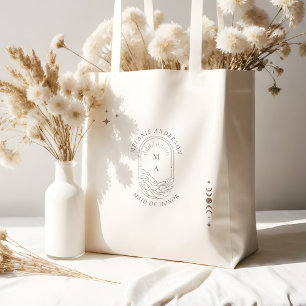 Bolso De Tela Boho Celestial Moon Star Monograma Boda holístico