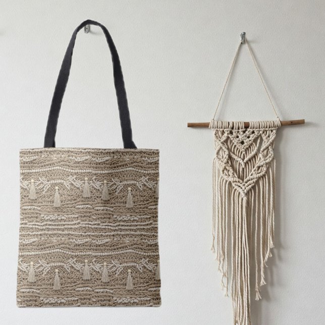 Bolso De Tela Boho Chic Macrame Style Handbag – Earth Tones (Subido por el creador)
