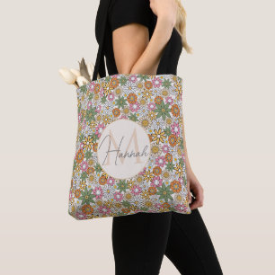 Bolso De Tela Boho Daisy Flores Groovy Floral 70