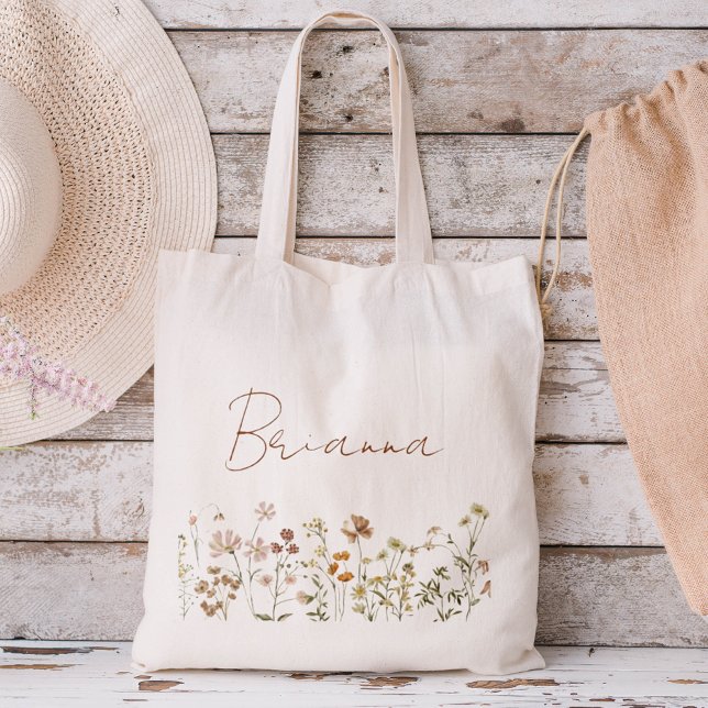 Bolso De Tela Boho de Flores Silvestres Nombre de la dama de hon (Subido por el creador)