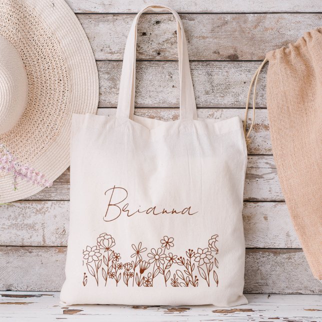 Bolso De Tela Boho de Flores Silvestres Nombre de la dama de hon (Subido por el creador)