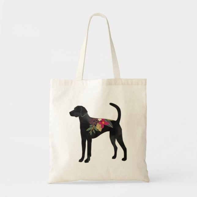 Bolso De Tela Boho Dog Rama Silhouette (Frente)