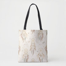 Boho Dreamcatcher Tote Bag | Ethereal Feathers