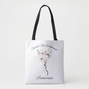 Bolso De Tela Boho Dried Flowers Tote Bouquet Bridesmaid