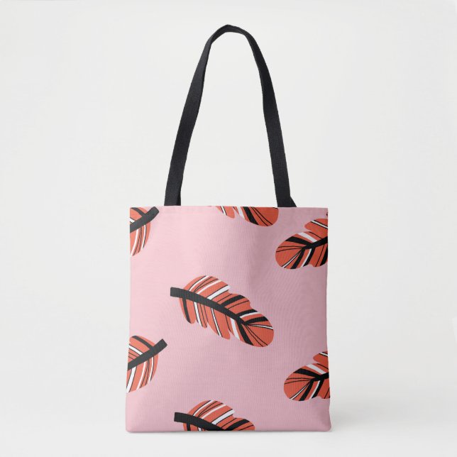 Bolso De Tela Boho Feathers: Vintage Repeat. (Anverso)