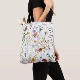Bolso De Tela Boho Flor Silvestre Aquarela Primavera Flor
