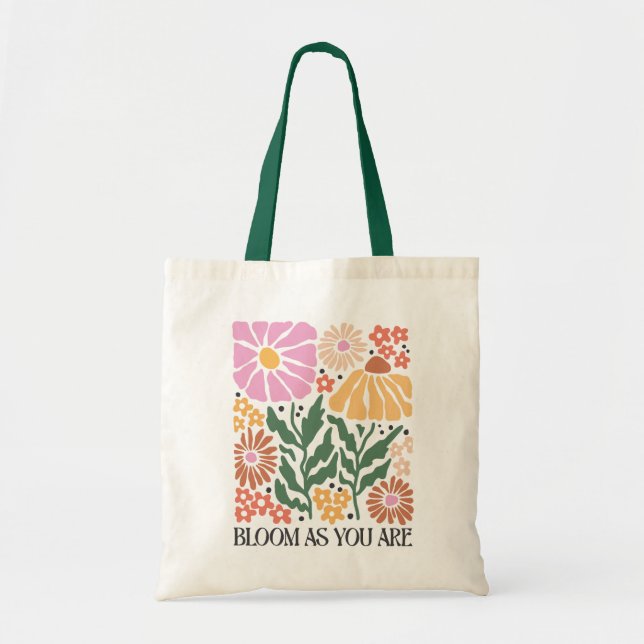 Bolso De Tela Boho Floral Quotes (Frente)