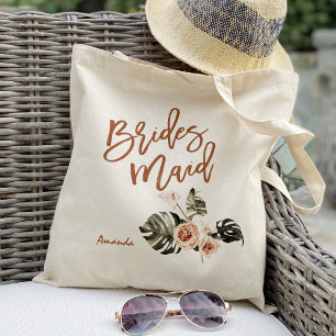 Bolso De Tela Boho Floral Tropical Hoja Damas de Honor