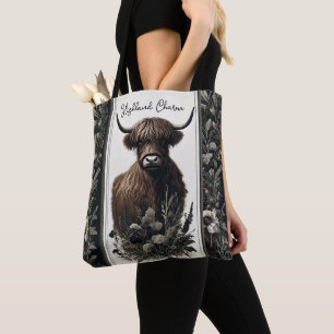 Bolso De Tela Boho Highland Cow