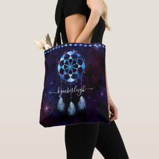 Bolso De Tela Boho Indigo Tribal Celestial Mandala Dreamcatcher