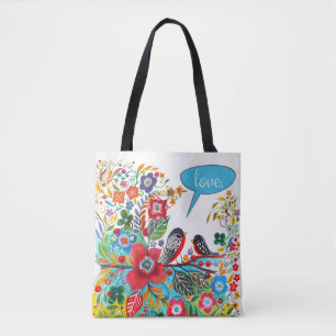Bolso De Tela Boho Love Birds