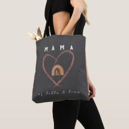 Bolso De Tela Boho Mama Textos con plumas lunares y nombres de n