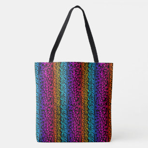 Bolso De Tela Boho Mandala Flor arco iris y Tote de hojas
