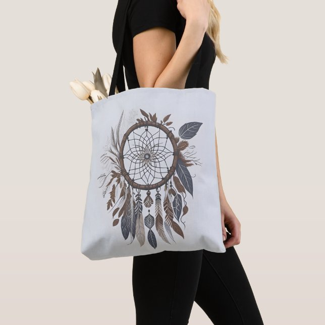 Bolso De Tela Boho Moda Dreamcatcher Earthy Toned Infused Charmo (Detalle)