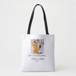 Bolso De Tela Boho moderno nuestro primer nombre de pareja de fo