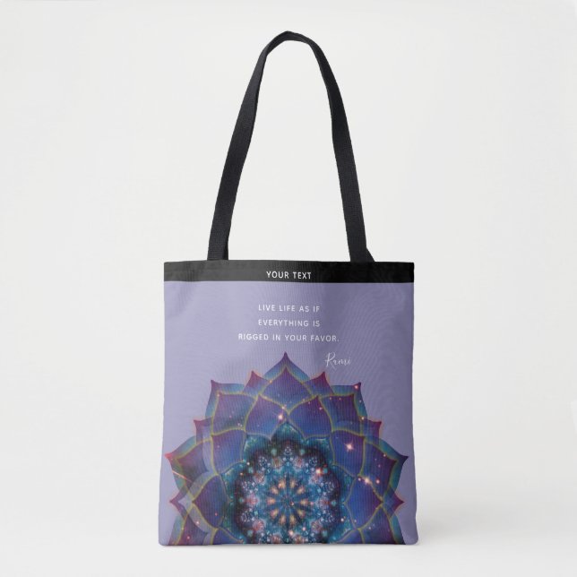 Bolso De Tela Boho Nebula Mandala, místico (Anverso)