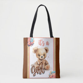 Bolso De Tela Boho Pink Bear Baby Shower