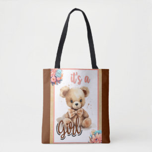 Bolso De Tela Boho Pink Bear Baby Shower