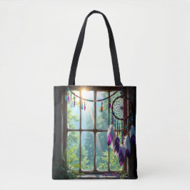 Bolso De Tela Boho Purple Dreamcatcher in Window
