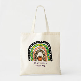 Bolso De Tela Boho Rainbow Halloween Truco o trato