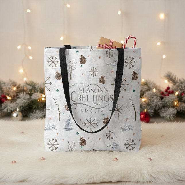Bolso De Tela Boho Ramitas y Piña de Navidad ID986 (Subido por el creador)