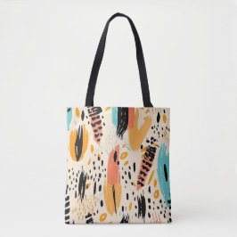 Bolso De Tela Boho Resumen Brushstrot Tote Bag - Artista de moda