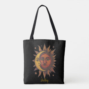 Bolso De Tela Boho Retro Sun y Moon Unisex