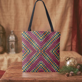 Bolso De Tela Boho Rosa, Azul, Naranja y Amarillo Inspirado en T