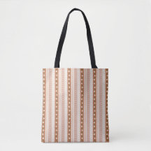 Boho Rust Floral Scallop Stripe Estética