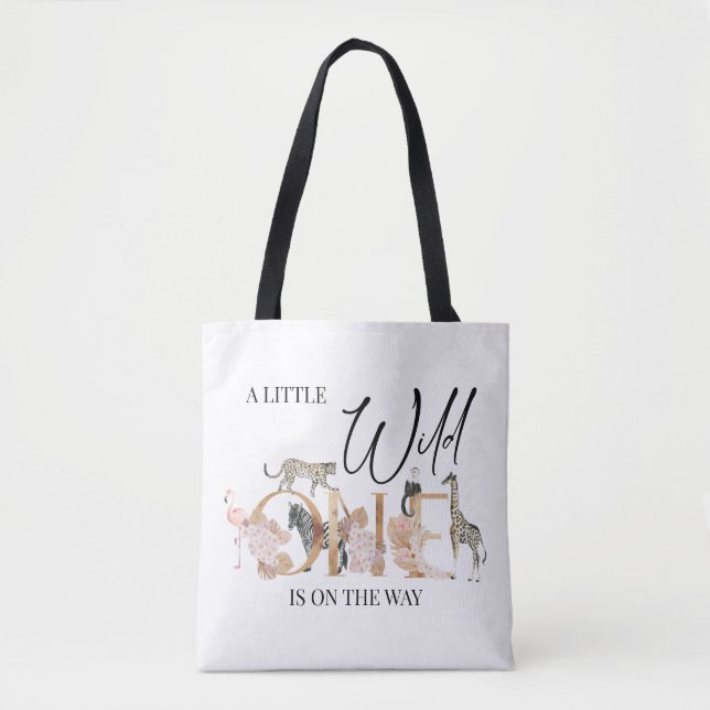 Bolso De Tela Boho Safari Wild One Baby Baby Shower  (Anverso)