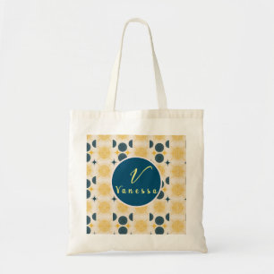 Bolso De Tela Boho Sol Lunar Monograma Letra 