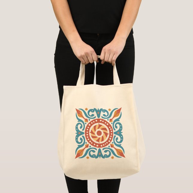 Bolso De Tela Boho Tile Tote Bag (Anverso (producto))