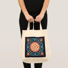 Bolso De Tela Boho Tile Tote Bag