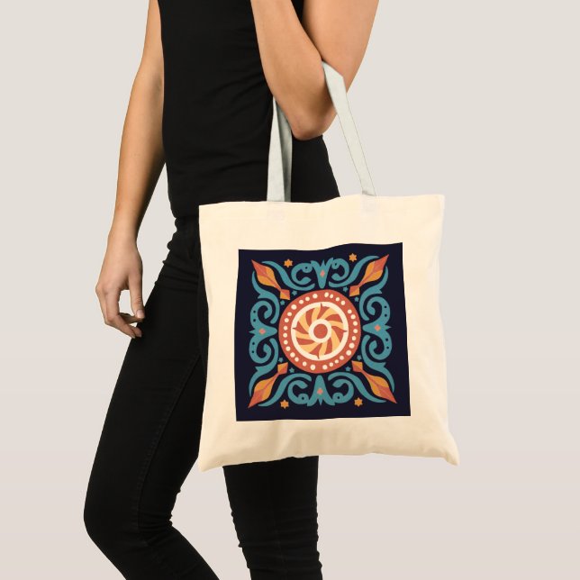 Bolso De Tela Boho Tile Tote Bag (Anverso (producto))
