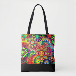 Bolso De Tela Boho tote de flores abstracto