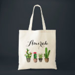 Bolso De Tela Boho Watercolor Suculum Canvas Personalizadas<br><div class="desc">Bolsa de tetas de personalizable moderna con suculentos acuarelas. Esta bolsa de tocador será perfecta como regalo. Visita nuestra tienda para ver que este diseño está disponible en una variedad de artículos.</div>