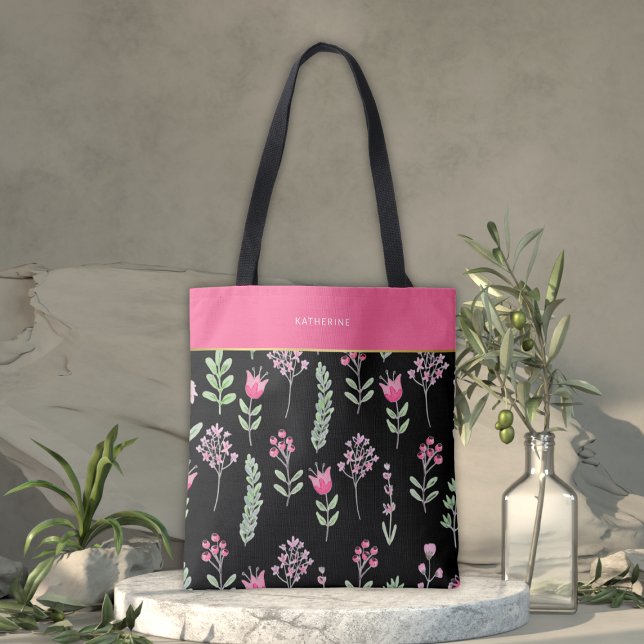 Bolso De Tela Boho Wildflowers Pink Girly Trendy (Subido por el creador)