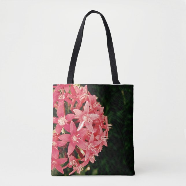 Bolso De Tela Bokeh floral rosa (Anverso)