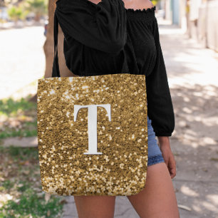 Bolso De Tela Bokeh Sparkly Monograma Purpurina de la imitación 