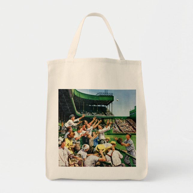 Bolso De Tela Bola de cogida del home run (Frente)