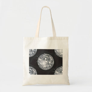 Bolso De Tela bola de disco plateado