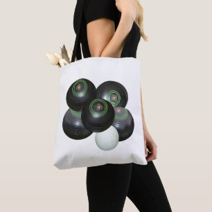 Bolso De Tela Bolas De Césped Negro En Blanco,