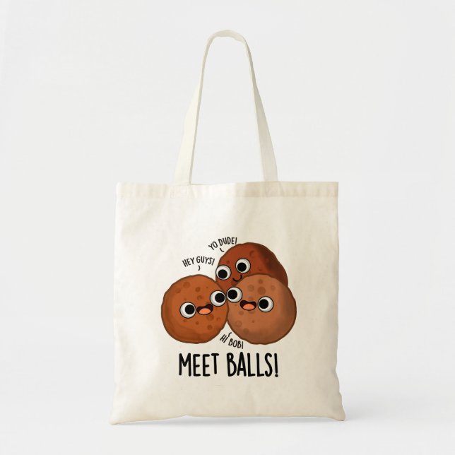 Bolso De Tela Bolas de encuentro Divertido Social Meatball Pun (Frente)