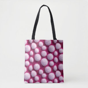 Bolso De Tela Bolas suaves de color rosa esponjoso sobre magenta