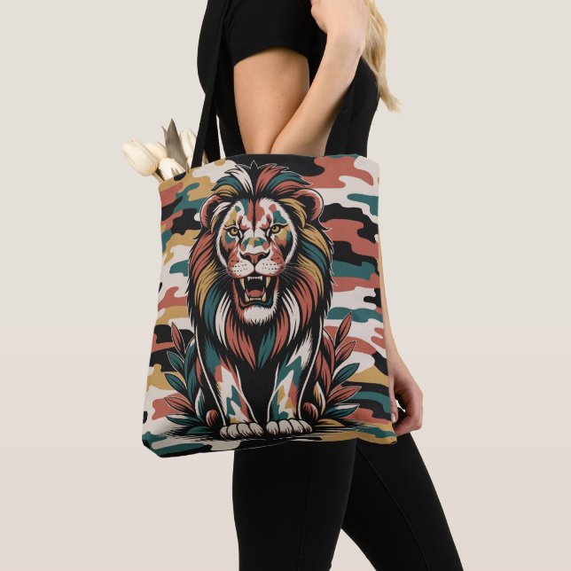 Bolso De Tela Bold camo lion design (Detalle)