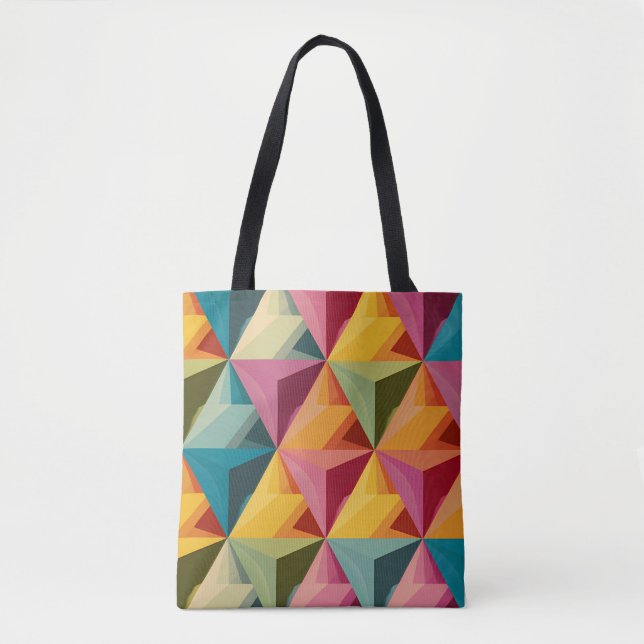 Bolso De Tela Bold Geometric Triangle Pattern  (Anverso)